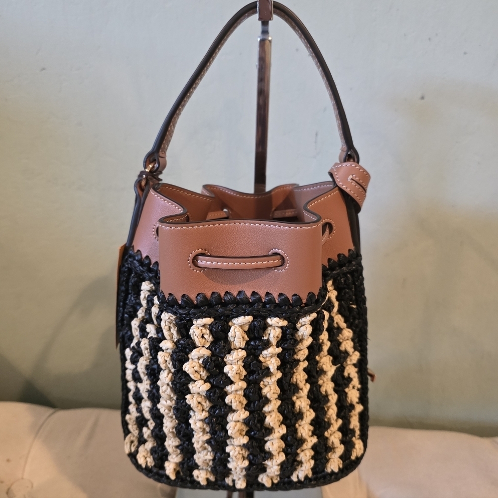 NWT Tod's Micro Raffia Bucket Bag Authentic - Picture 3 of 16